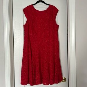 Sparkly red lace dress